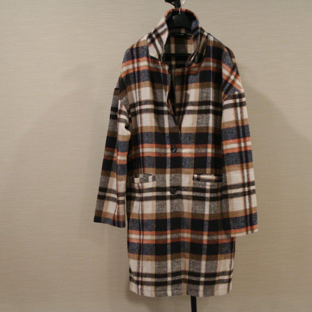 Automet Plaid Flannel Single Breasted Shacket Jacket